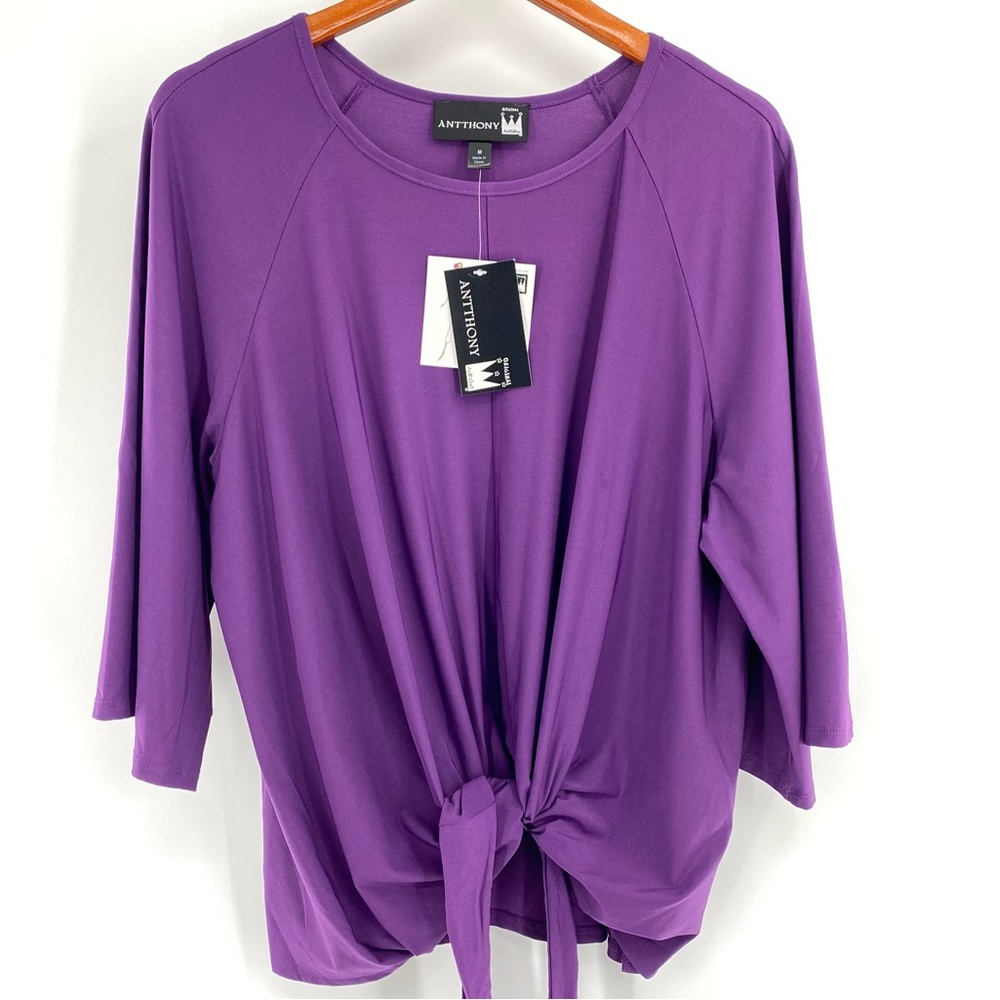 Anthony Original Women’s Purple Bell Sleeves Blouse Size M